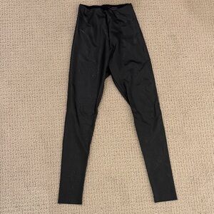 Black High-Waisted Vegan Leather Commando Leggings